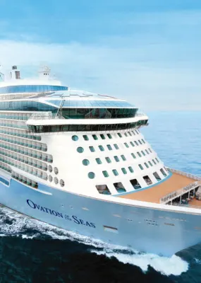 Royal Caribbean&#039;s Ovation of the Seas sets sail.