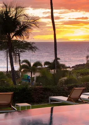 Hawaii beach at sunset 