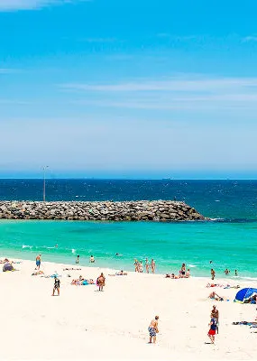 White sand beach and blue water 