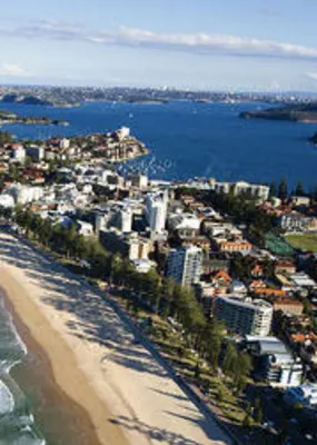 Aerial view of Australia&#039;s Manly Beach