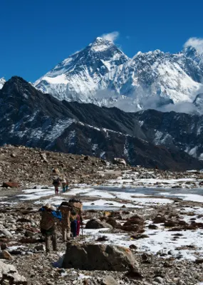 Snow capped mountains in Renjo