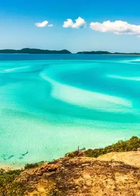 Aerial view of the Whitehaven Beach in Queensland