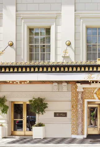 hotel entrance and car