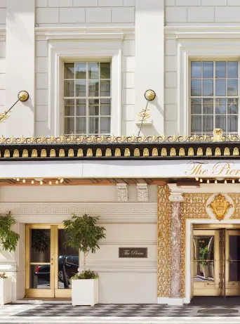 hotel entrance and car