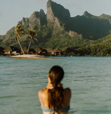 Overwater bungalows, Mount Otemanu, luxury travel holiday, Tahiti