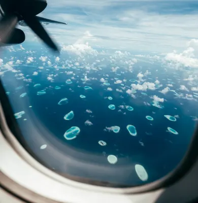 the Maldives aerial view, luxury travel holiday