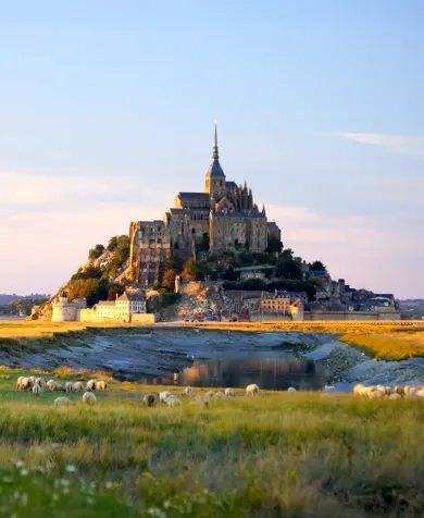Mont Saint-Michel castle in Normandy, France