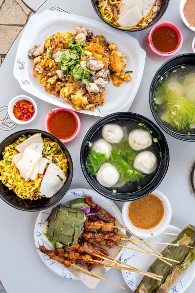 Hawker Centre meal on a luxury travel holiday to Singapore.