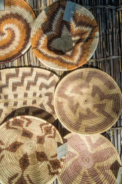 Handwoven baskets, luxury travel holiday, Botswana, Africa