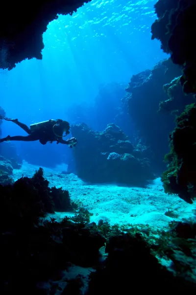 Scuba diving near Vanua Levu, luxury travel holiday, Fiji