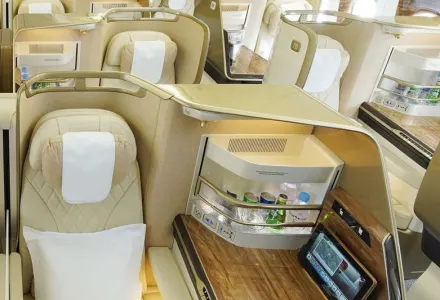 Emirates' New Business Class on Boeing 777 Aircraft Banner