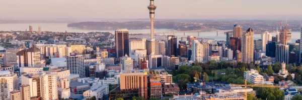 Auckland skyline at dusk