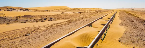 Train track through desert
