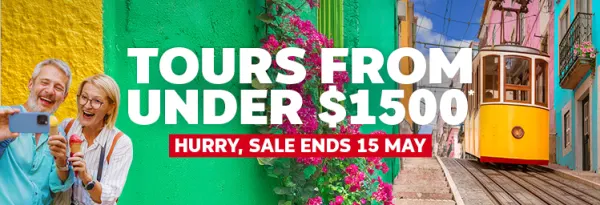 Tours under $1500* hurry, sale ends 15 May!