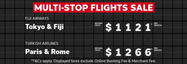 multi stop flight sale 