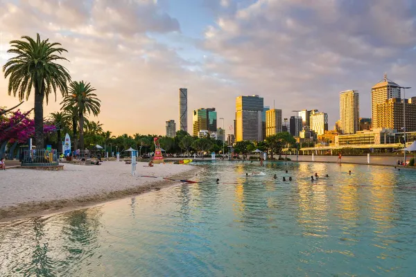 South Bank lagoon in the late afternoon