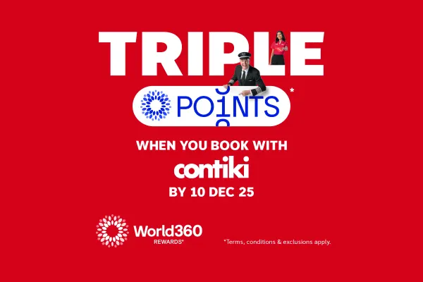 Triple points when you book with Contiki by 10 Dec 25
