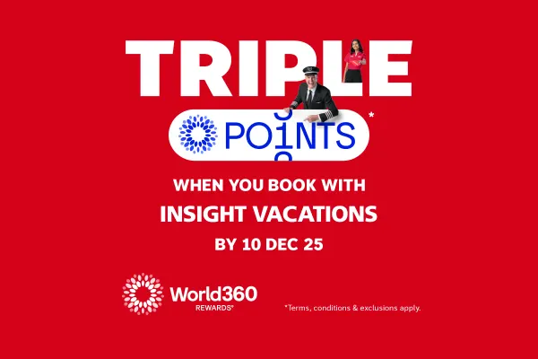 Triple points when you book with Insight Vacations