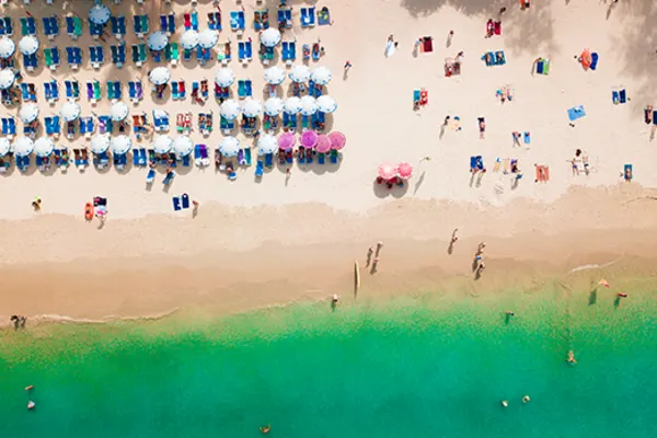 aerial view of beack in patong