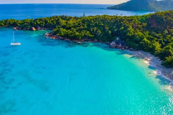 Drone shot of island
