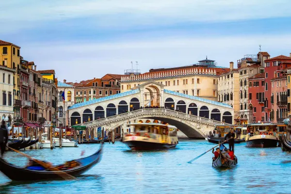 Canal with gondolas