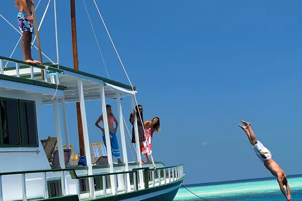 Jumping off side of boat