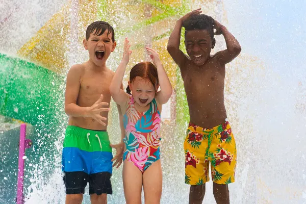Kids in the waterpark area onboard