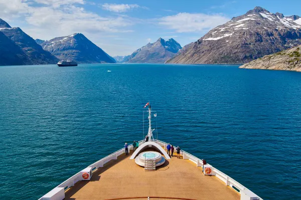 Front of cruise ship