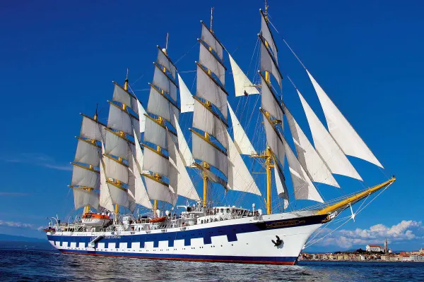 Modern sail ship on the ocean