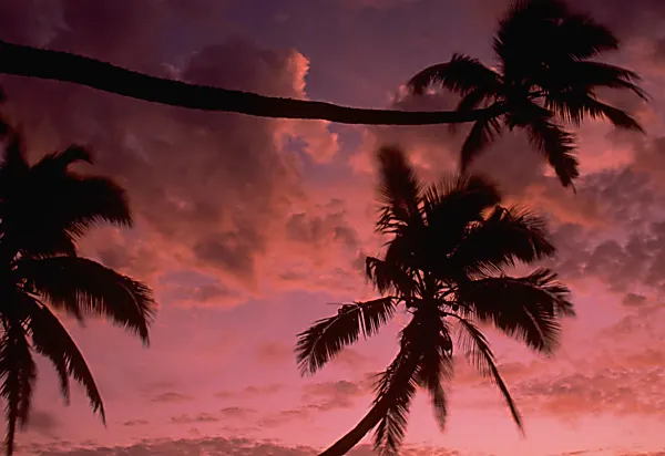 Sunset in Fiji, luxury travel holiday