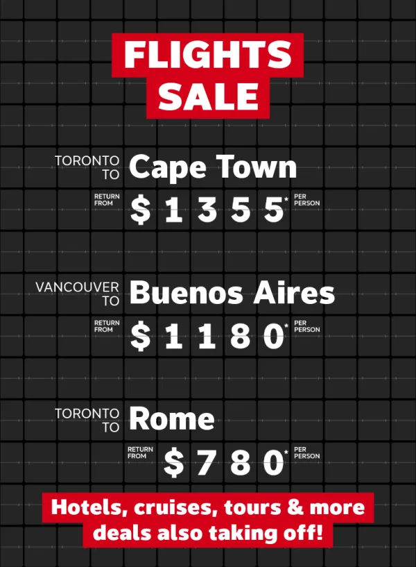 Flight Sale - July 28 - Aug 5