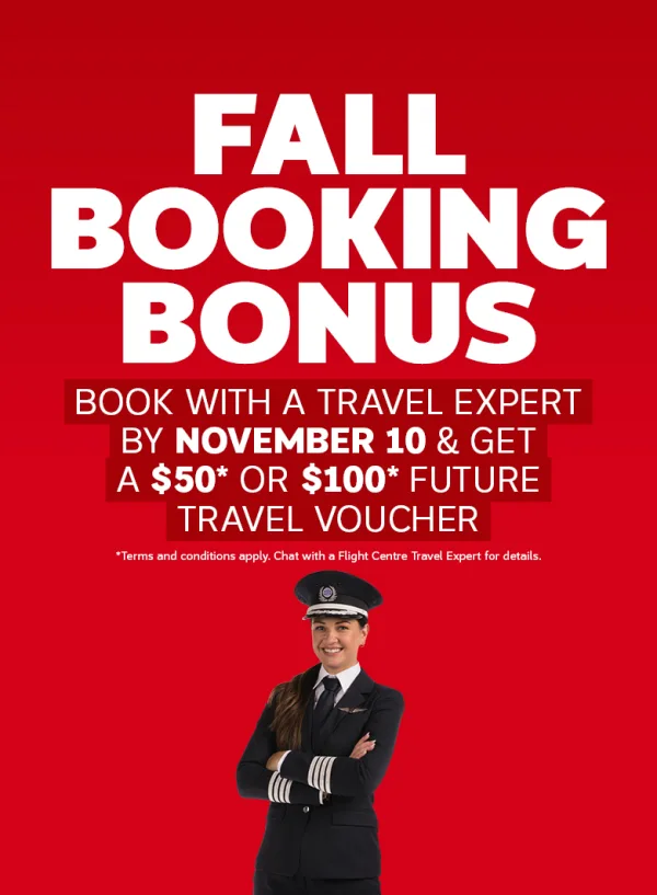 Fall Booking Bonus In-Store Travel Expert Promo