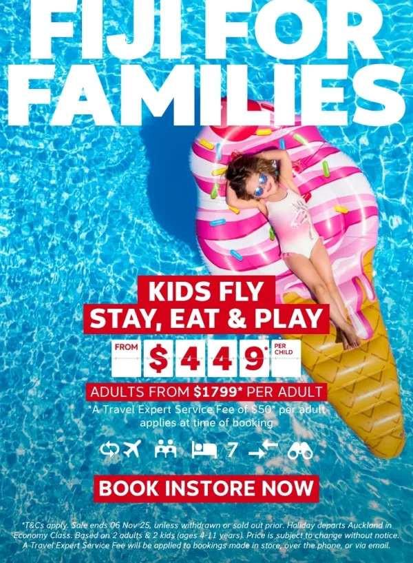 kids fly, eat, stay & play for $449* per child