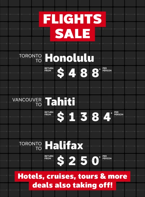 Flights Sale - Dec 22-Jan 5