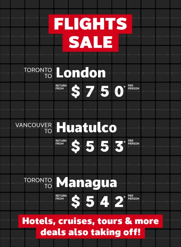 Flights Sale - Nov 24-Dec 1