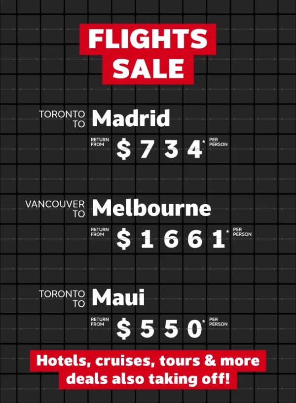 Flights Sale - Nov 3-10