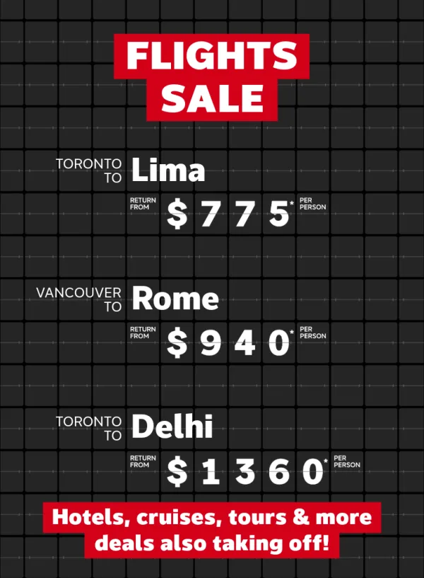 Flight Sale - Oct 20-27
