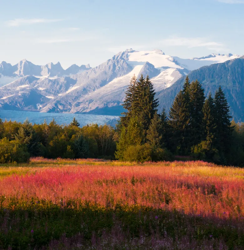 Mendenhall Glacier Viewpoint, Juneau, luxury travel holiday, Alaska.