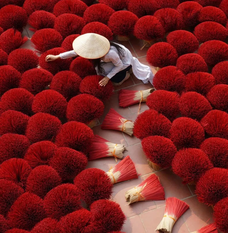 See incense makers in Hanoi on a luxury travel trip to Vietnam