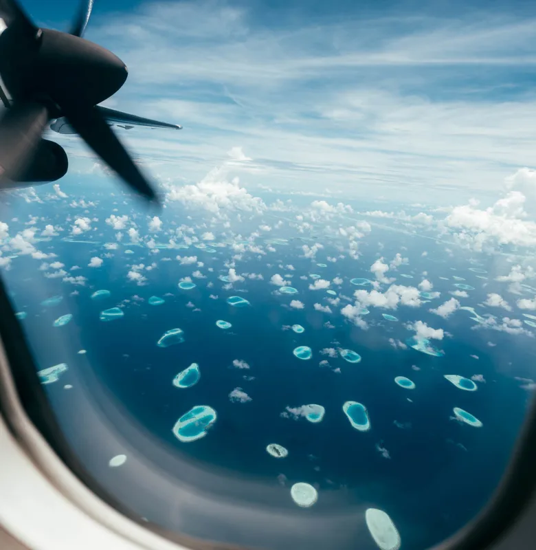 the Maldives aerial view, luxury travel holiday