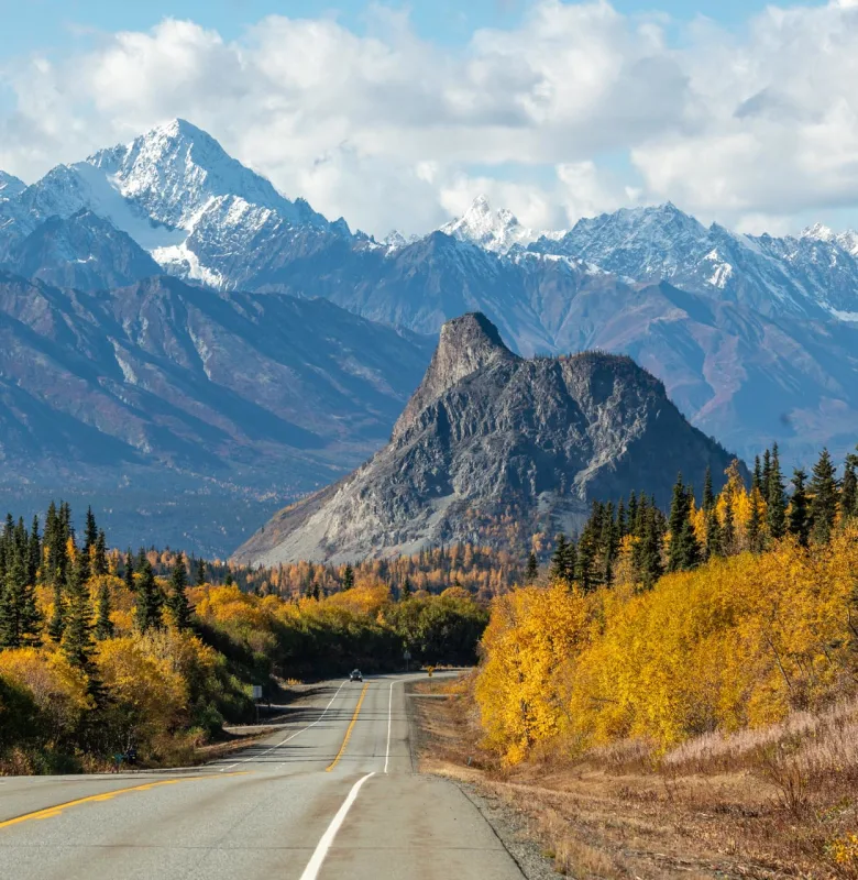 Lion Head Rock Formation on Glenn Highway scenic highway in Alaska