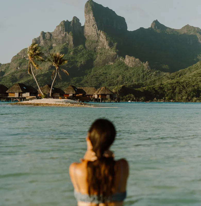 Overwater bungalows, Mount Otemanu, luxury travel holiday, Tahiti