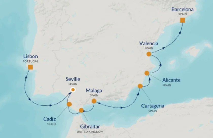 Itinerary map