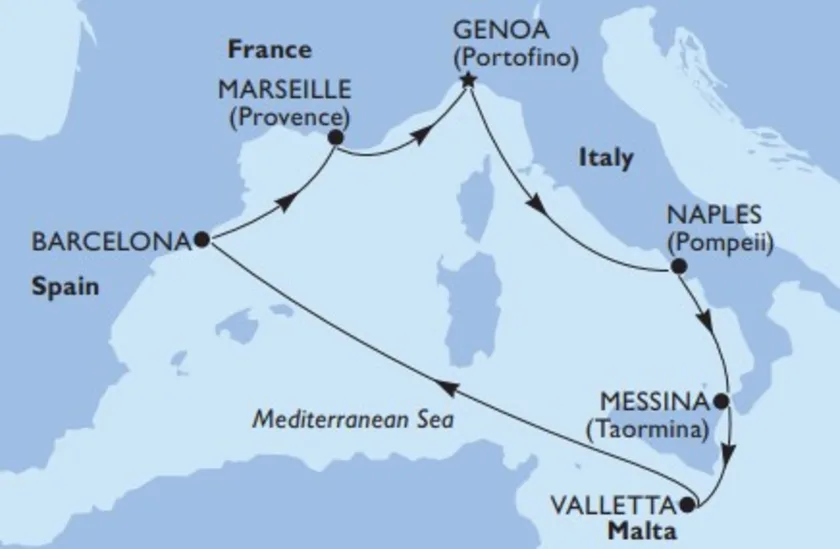 Itinerary map