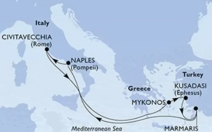 Itinerary map