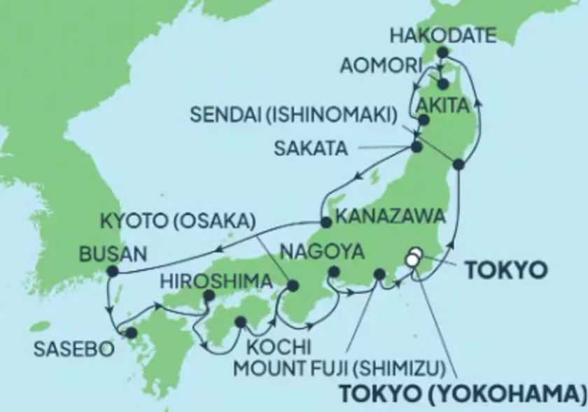 Itinerary map