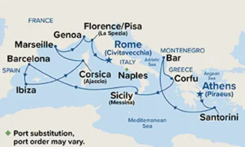 Itinerary map