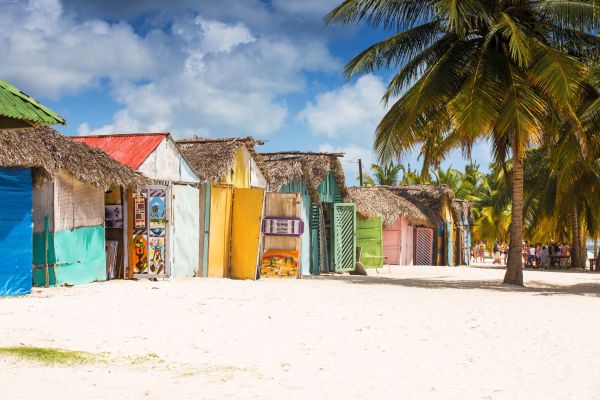 A colourful fishing village on Saona Island, Dominican Republic