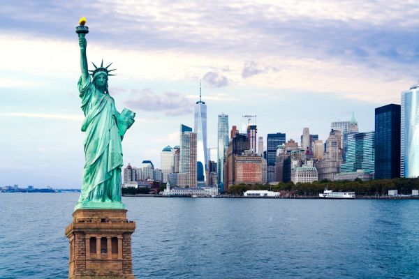 Statue of Liberty with New York City in the background