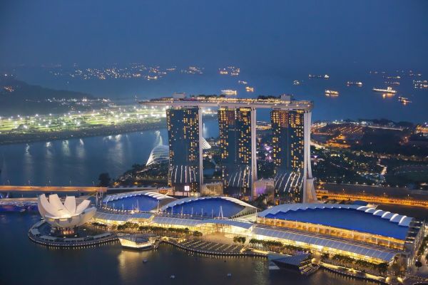 City shot of skyscrapers in Singapore